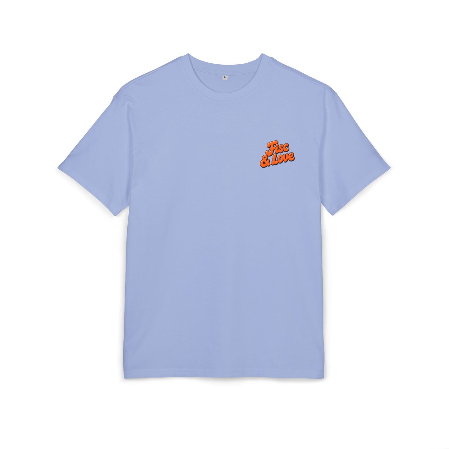 T-shirt oversize lavande face avant logo Fisc & Love — streetwear français humour fiscal 240g