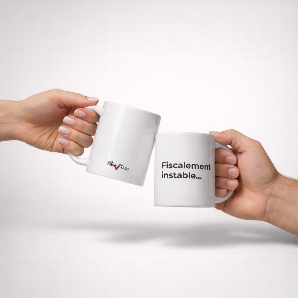 Collection "Humour Fiscal" : Mugs "Fisc & Love" et "Fiscalement instable..."