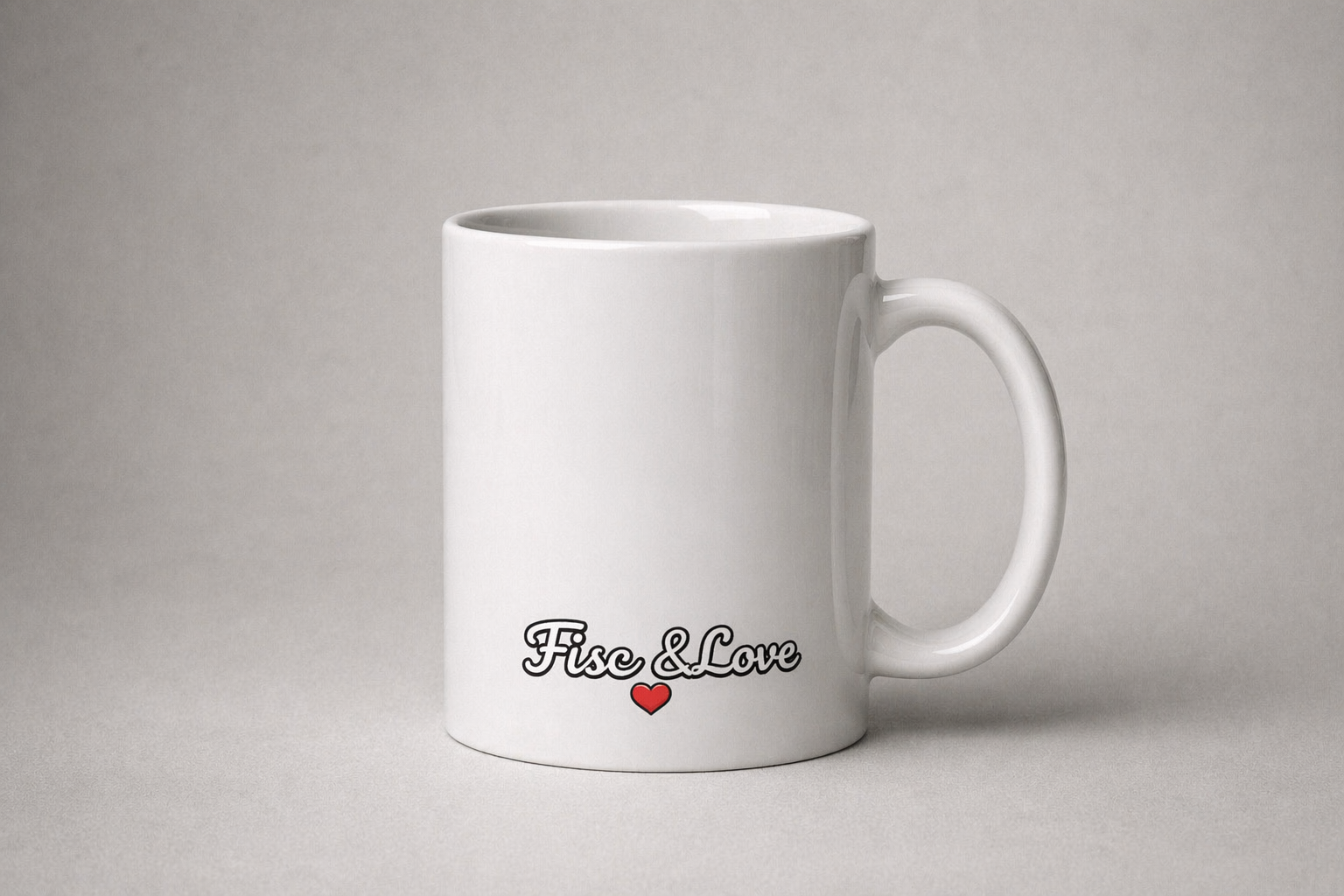 Mug en céramique blanc avec l'inscription noire "Bercy mon Amour" centrée, design minimaliste Fisc & Love.